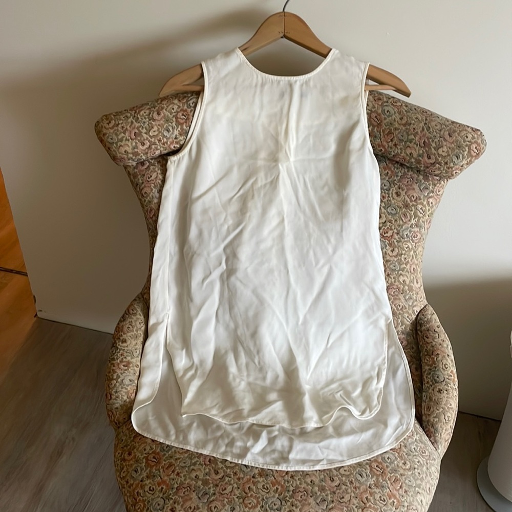 Theory white silk tunic shirt